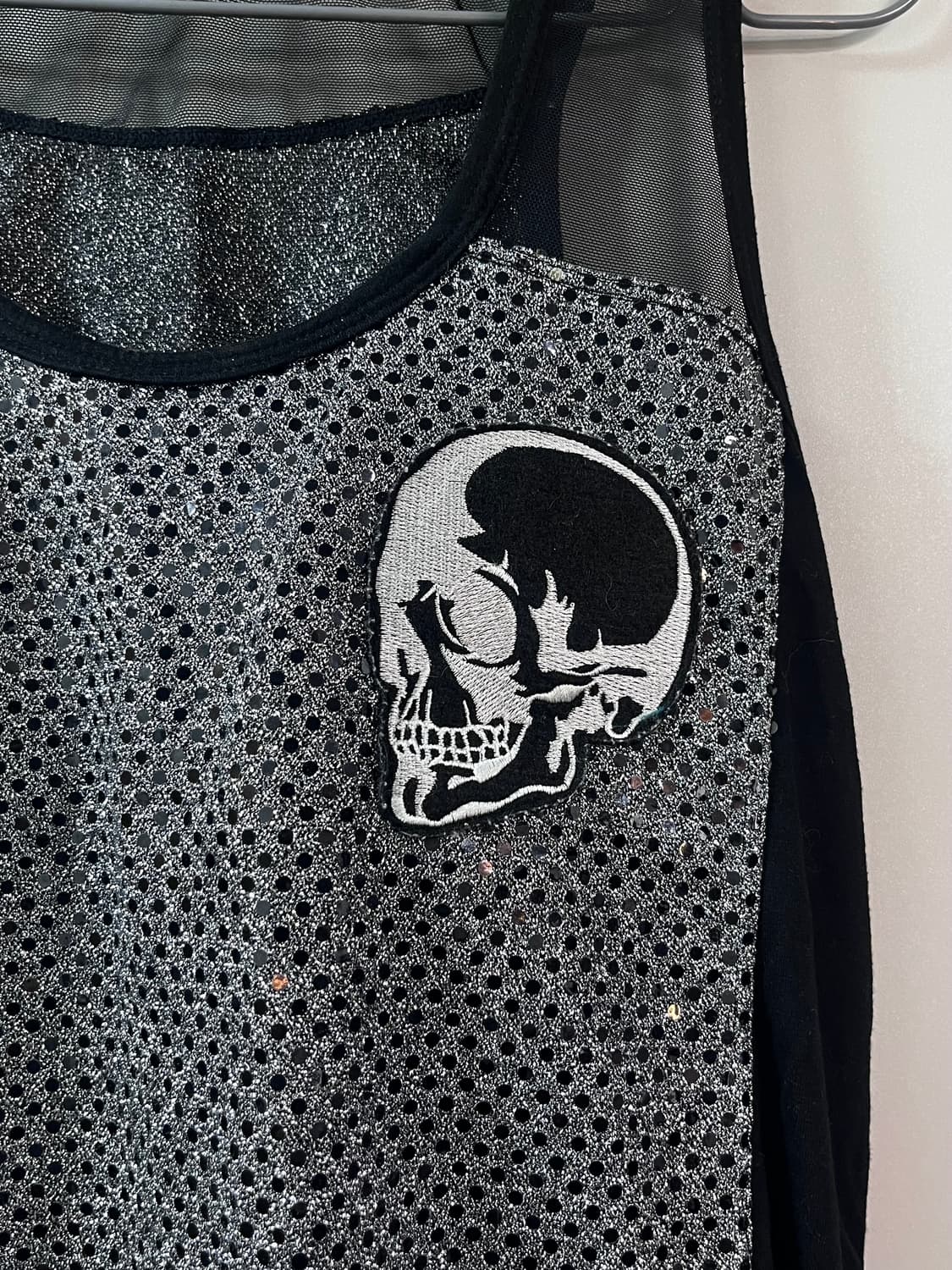 펑크 고딕 고스 갸루 나시 해골 스컬 스팽클 나나깔 나나 y2k 00s 상품이미지4