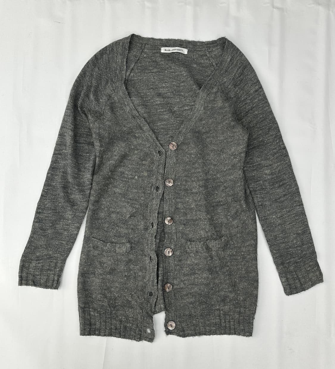 🩶사와코의 그레이 코디세트🩶 가디건 체크 셔츠 일본 빈티지 그런지 상품이미지3