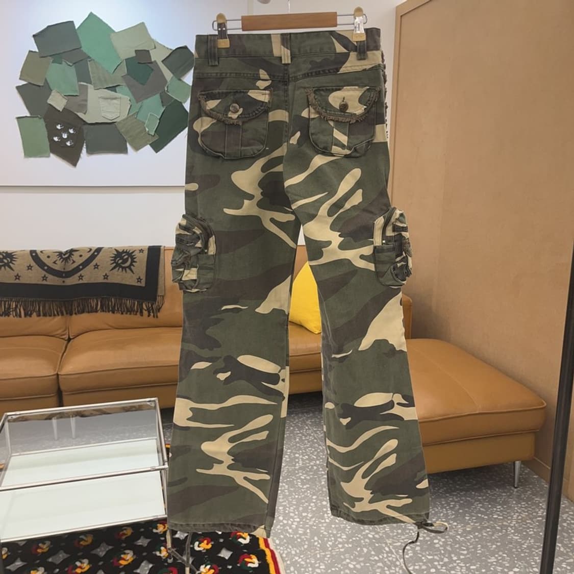 WELL SPRING 아메카지 카모 패턴 카고 팬츠 55 C06511 상품이미지2