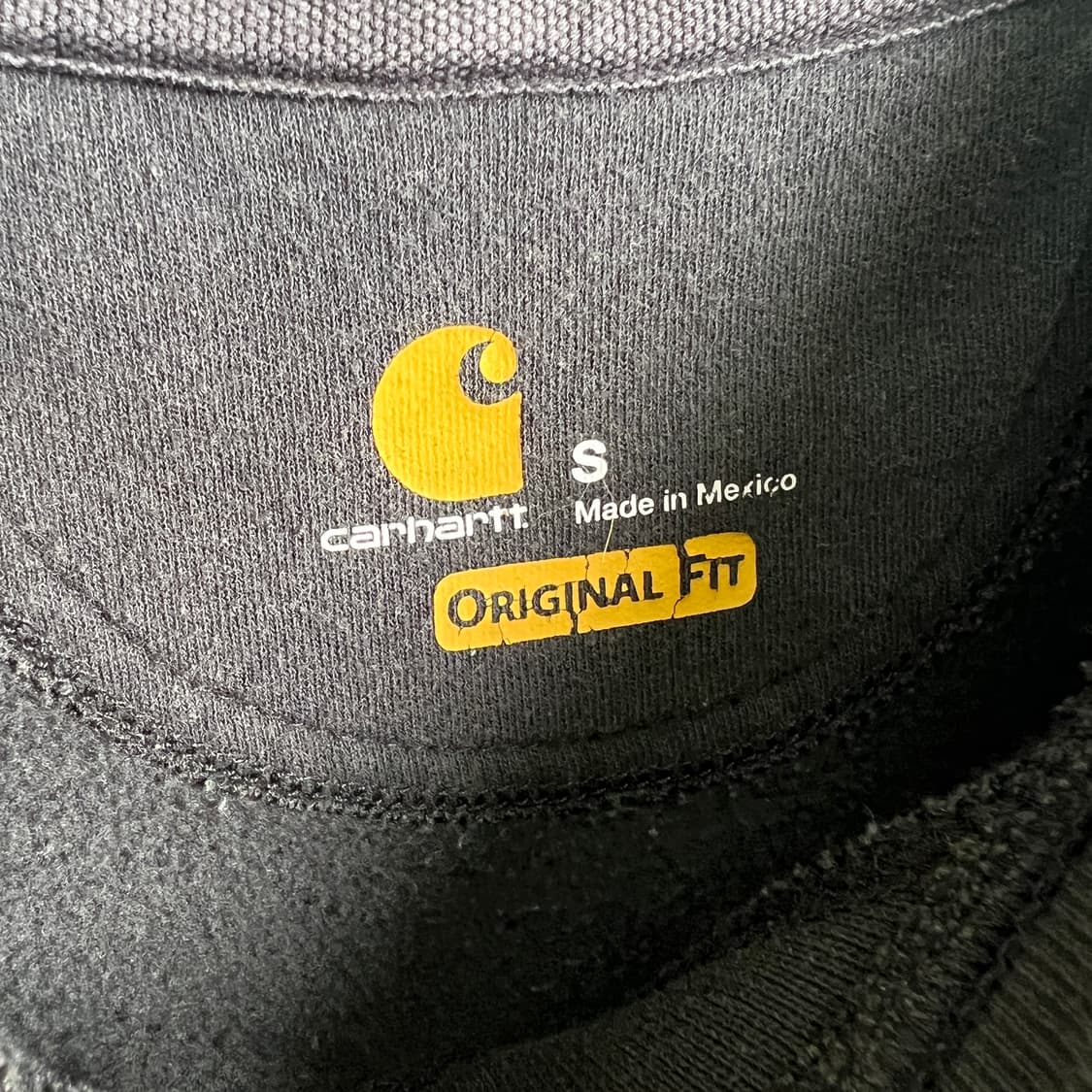 칼하트 블랙 K124 미드웨이트 크루넥 맨투맨 S 상품이미지3