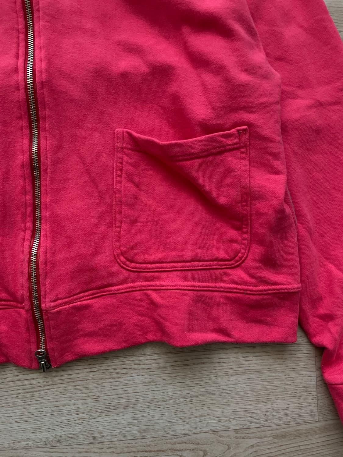 보세 핑크 삼단쭈리 크롭집업 스웨트 상품이미지3