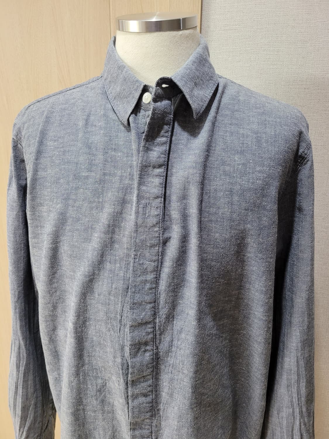 카이아크만 Kai-aakmann 남자 샴브레이 셔츠 110 네이비 상품이미지2