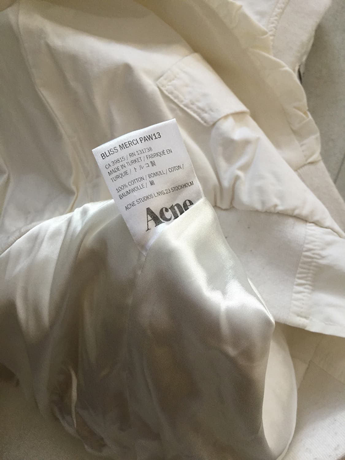 Acne Studios White Bomber Jacket 100 상품이미지7