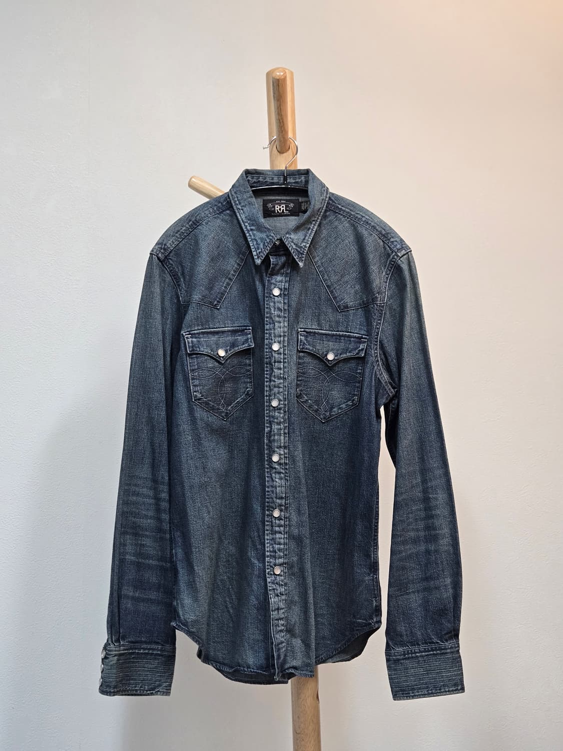 Rrl 콘초 중청데님셔츠 상품이미지1