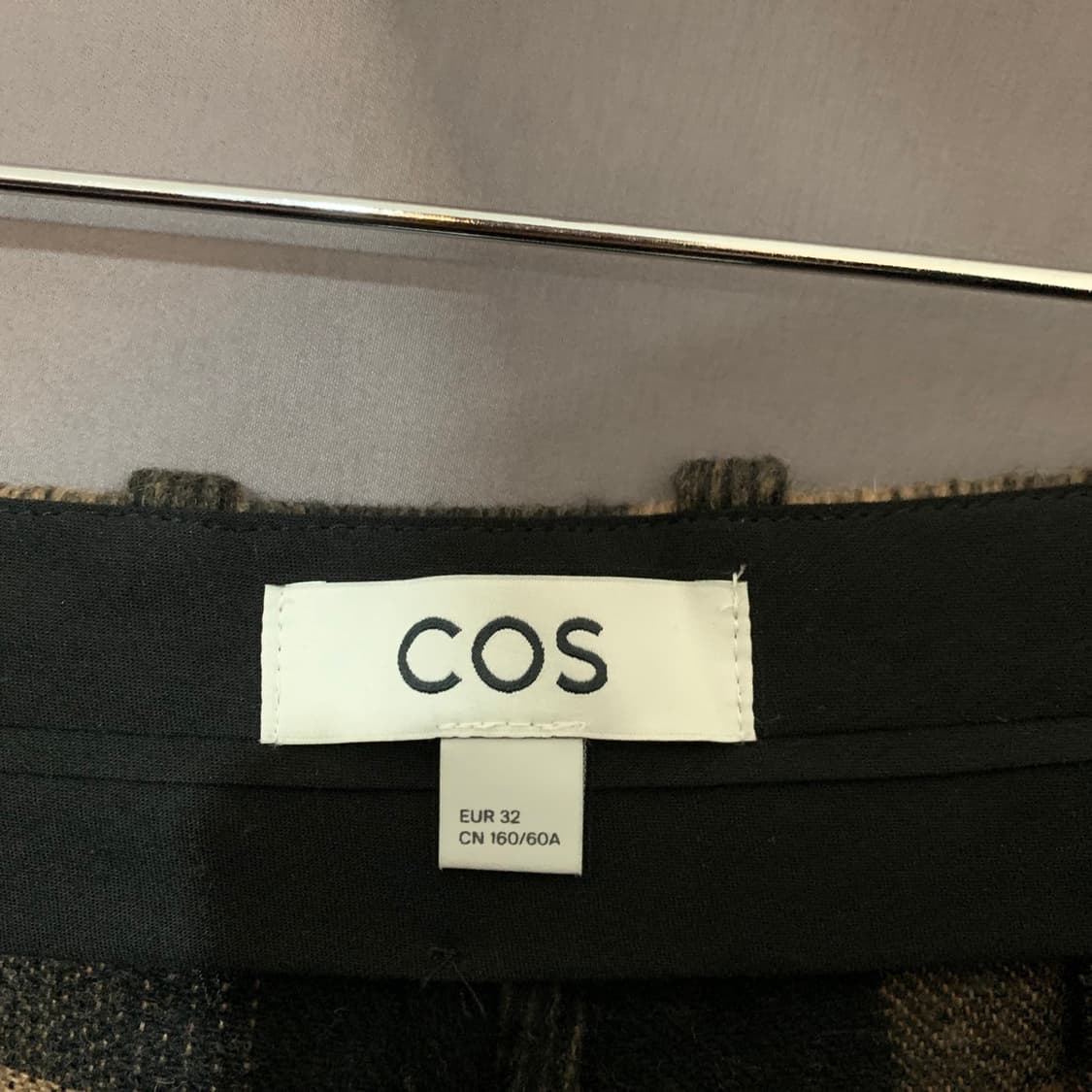 32 COS 코스 체크 울 블렌드 와이드 팬츠 바지 상품이미지6