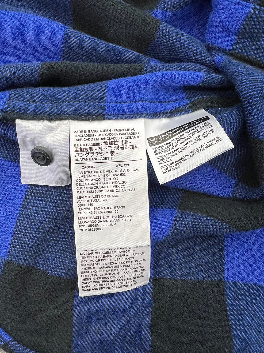 리바이스 블루 버팔로 체크 클래식 플랩 포켓 워크 플란넬 셔츠 자켓 상품이미지8