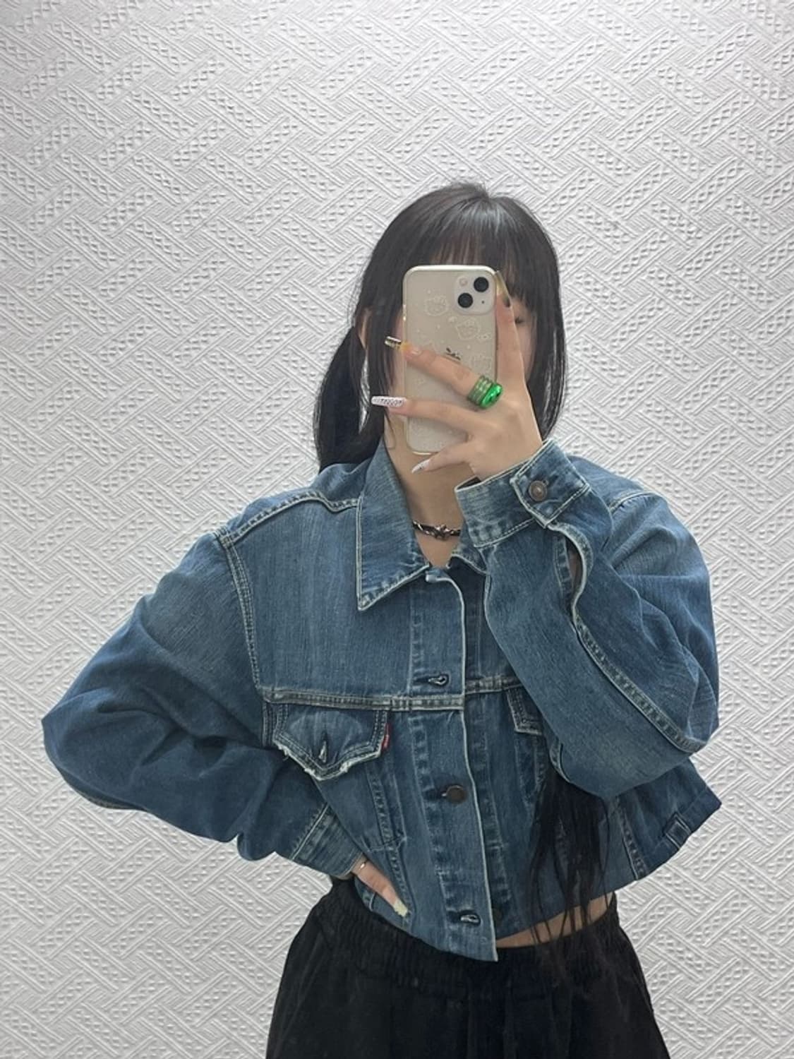 리바이스 70550 커스텀 유니크 크롭 데님 청자켓 M C08057 상품이미지1