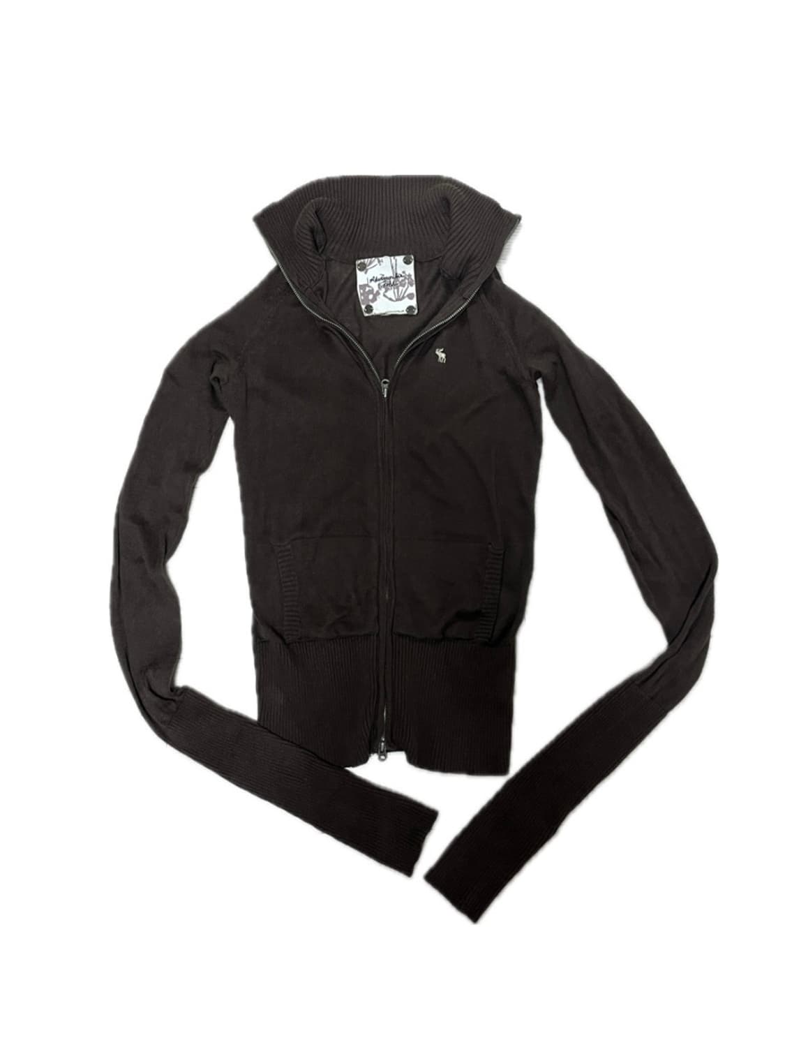 갈색 니트집업 상품이미지1