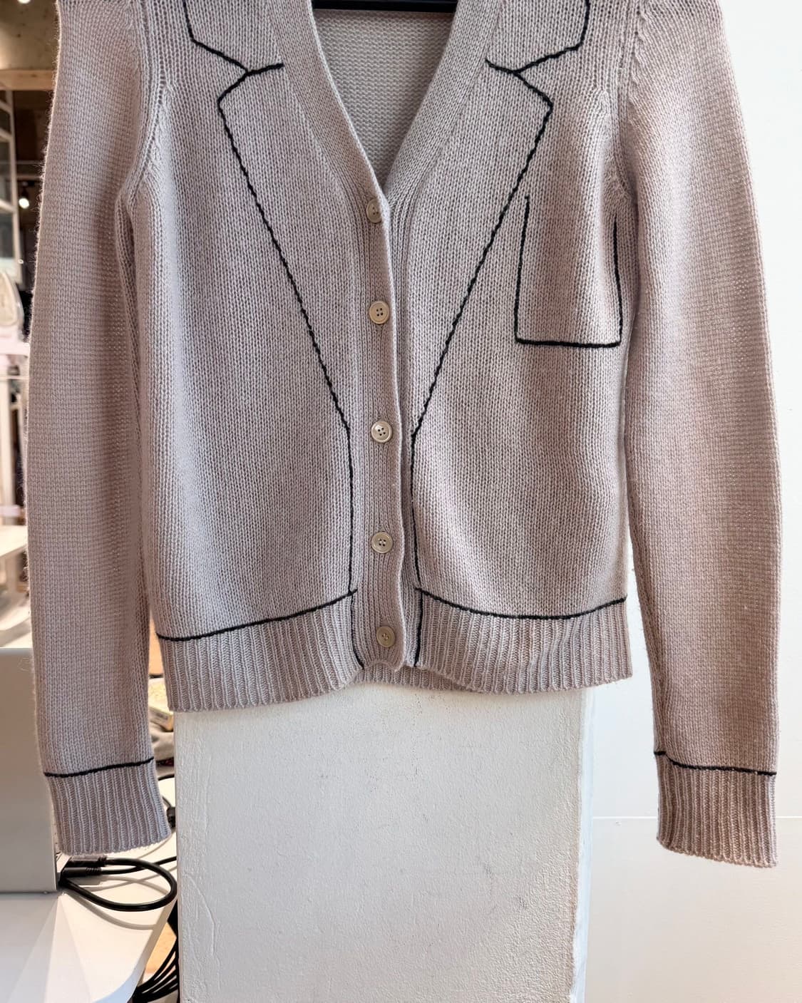 마르니 핑크 베이지 스티치 캐시미어 가디건  상품이미지6