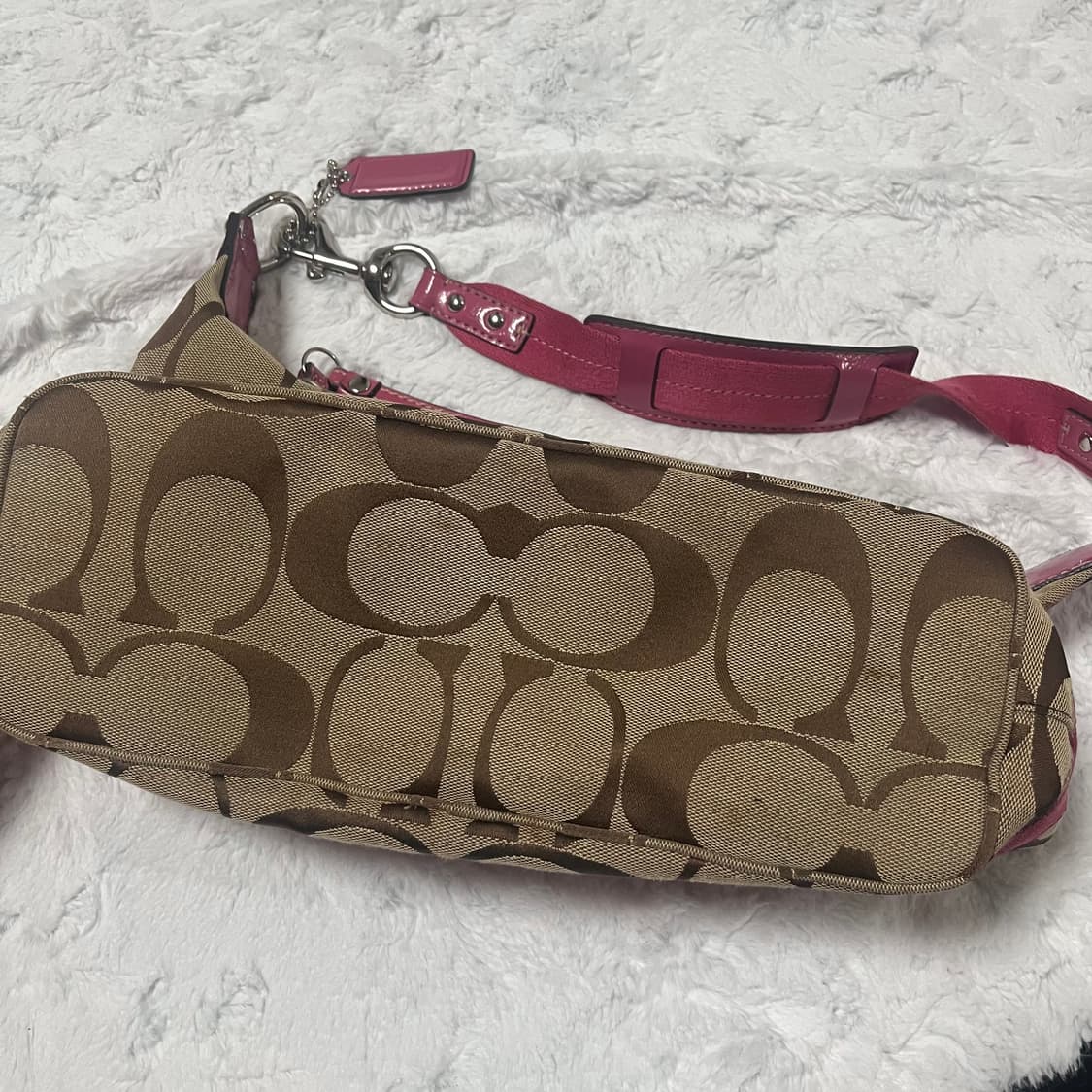 coach 코치 시그니처 베이지 핑크 숄더백 갸루 상품이미지7