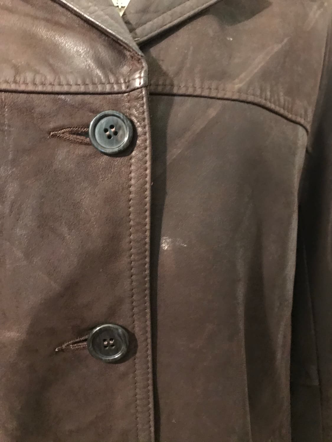 빈티지 루츠 브라운 레더 하프자켓 상품이미지4