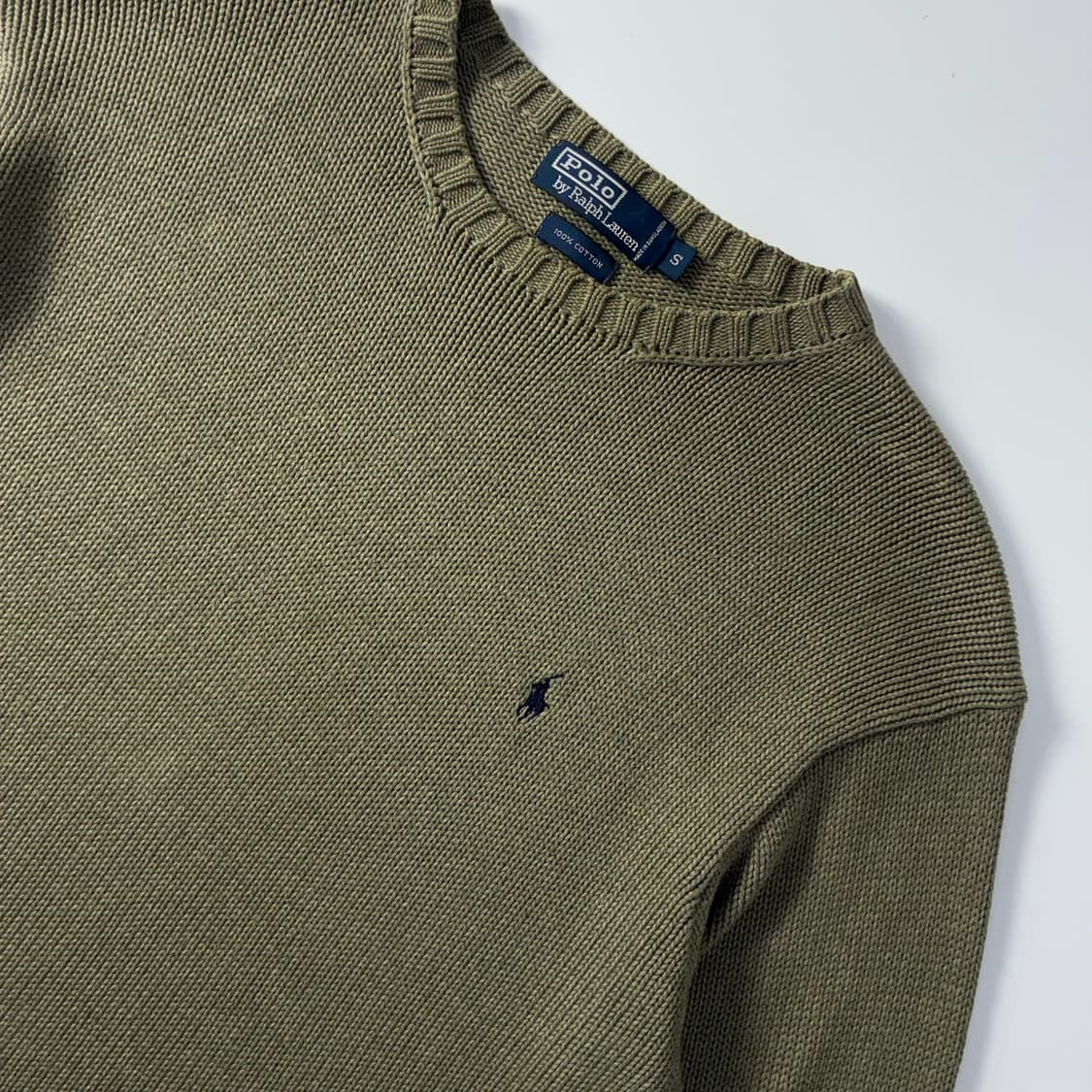 Polo  폴로 랄프로렌 자수 코튼 카키 니트   상품이미지3