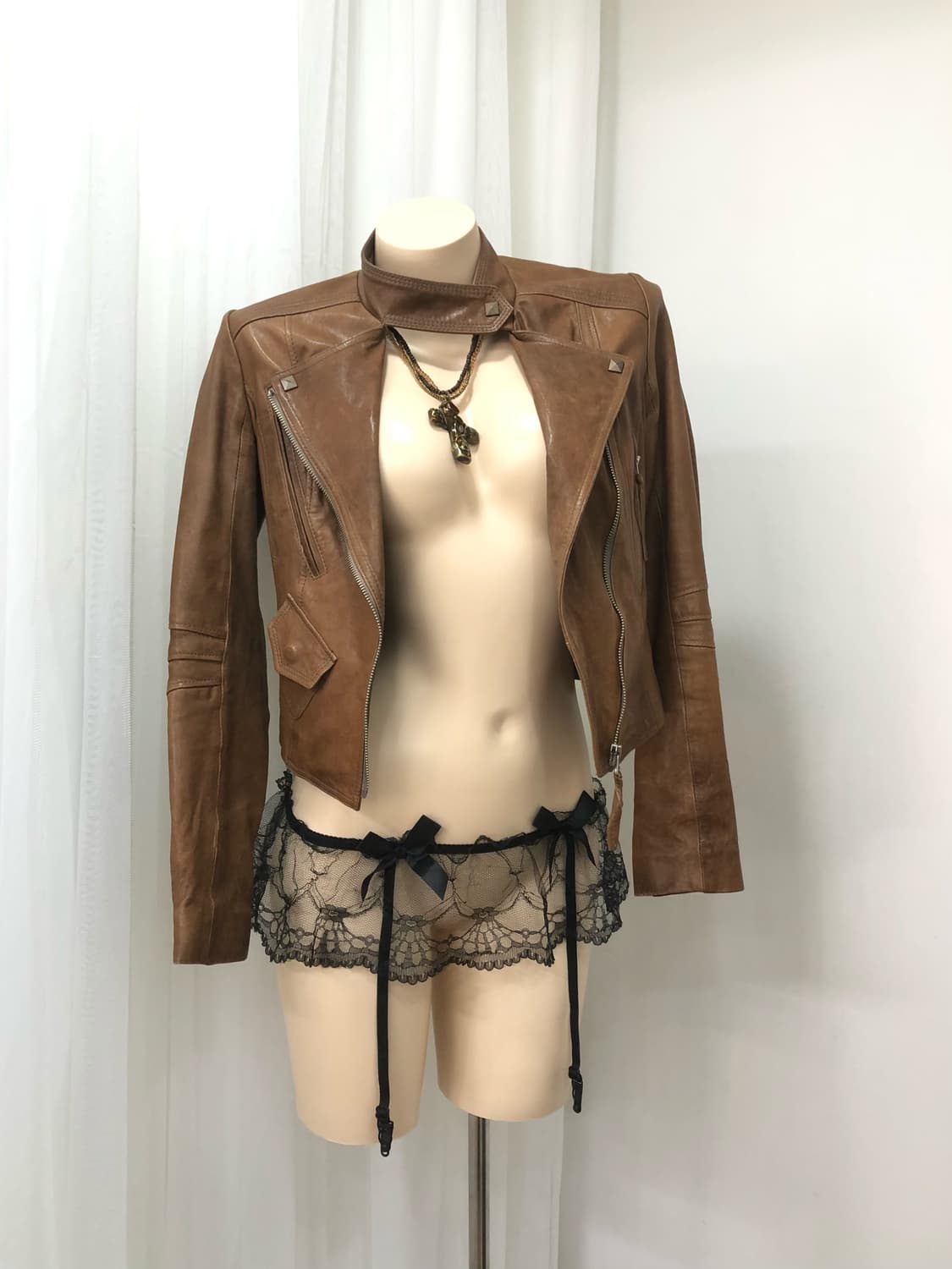 VOV brown lambskin rider jacket 상품이미지2