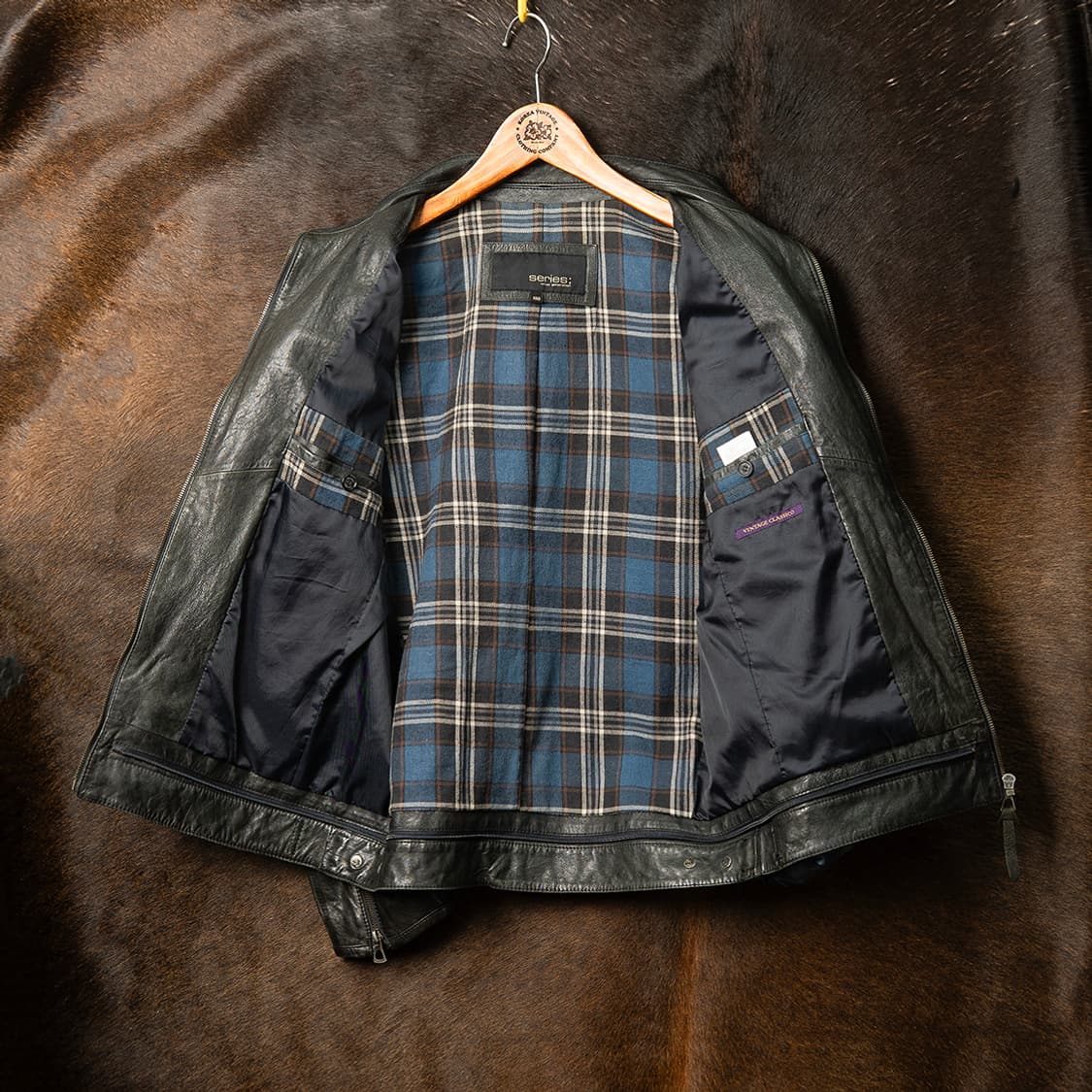 [100] 시리즈 빈티지 클라시코 램스킨 라이더 자켓 다크 그레이  상품이미지10