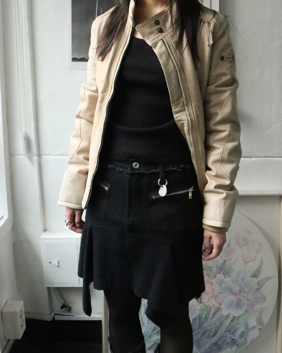 디젤 비대칭 울 미니 스커트 상품이미지1