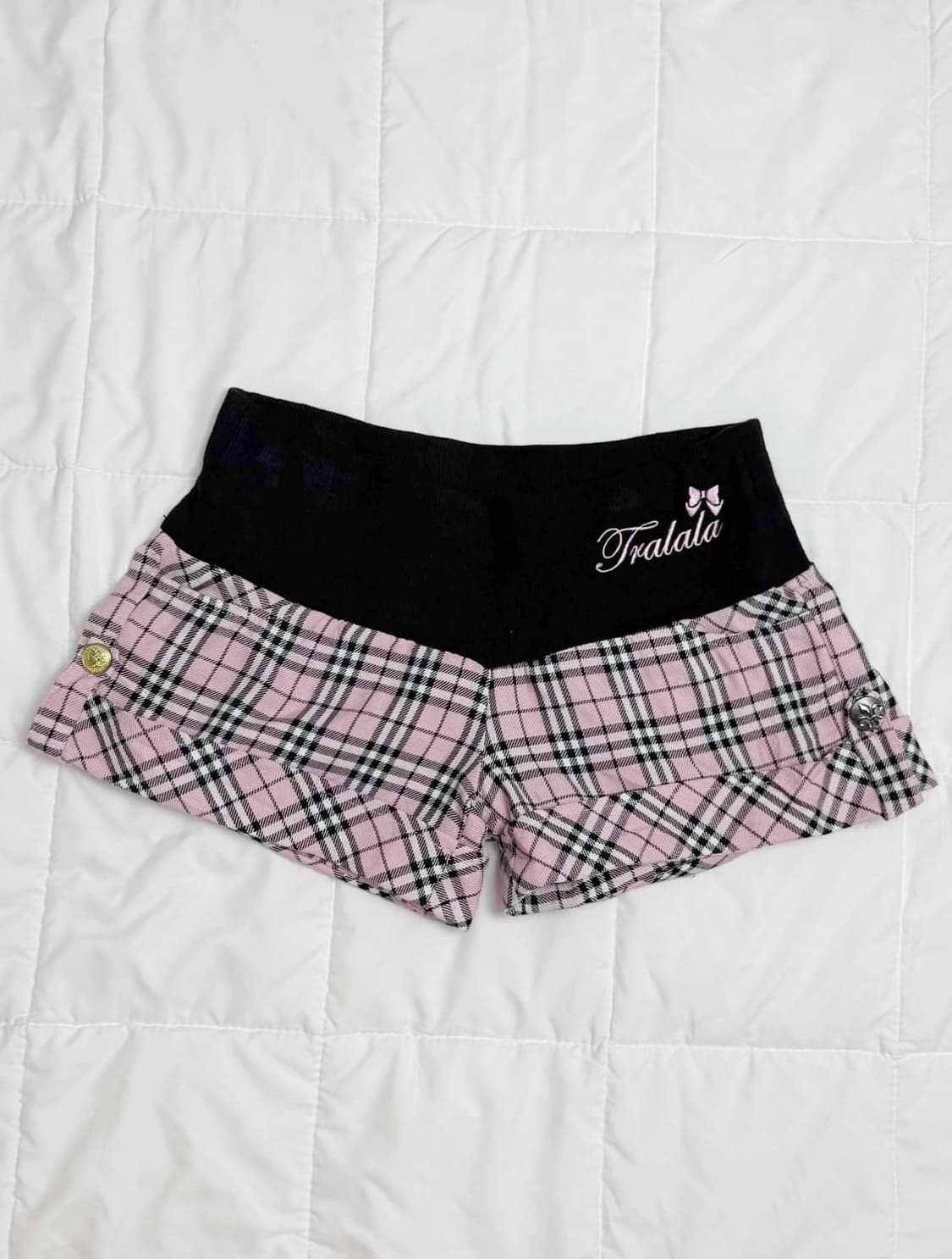 트랄라라 핑크 체크 큐롯 숏팬츠 숏츠 핀터깔유일매물Tralala히메갸루 상품이미지1