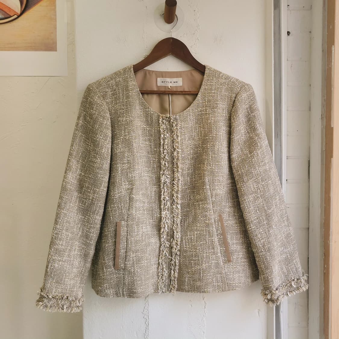 골드베이지 트위드 재킷(Japan made) 상품이미지1