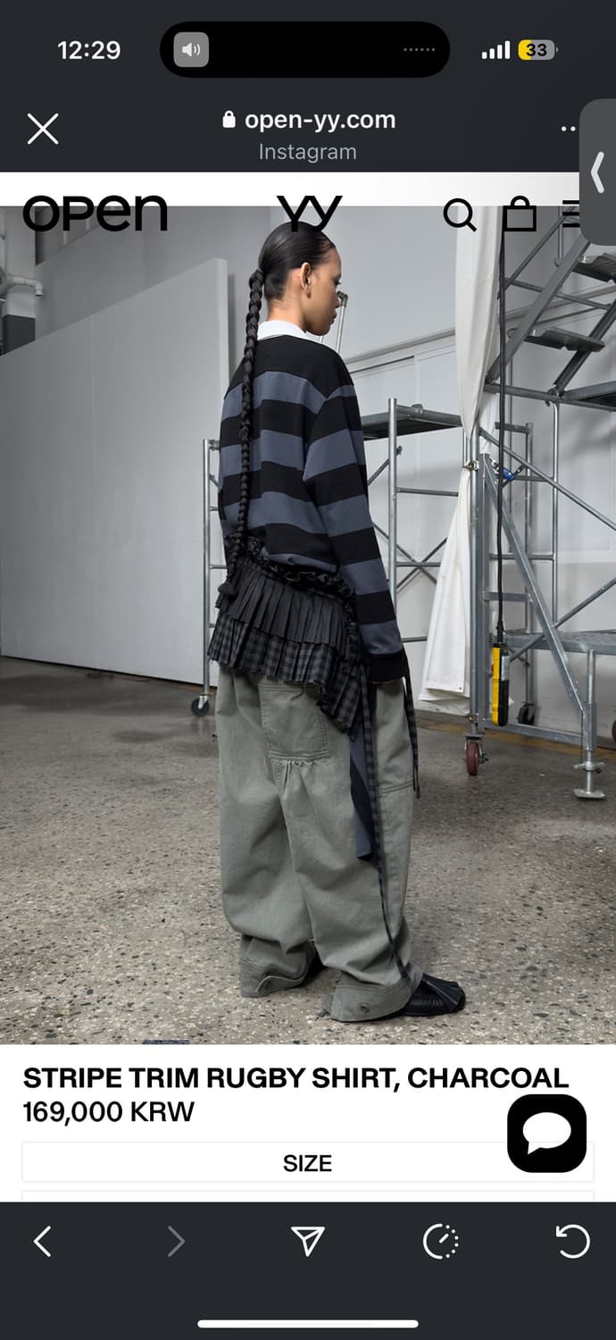 open Yy FULL GATHER PANTS KHAKI 상품이미지2