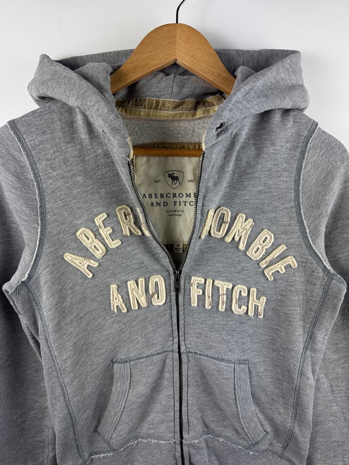 아베크롬비 아치로고 그레이 딱붙 후드집업1698 상품이미지2
