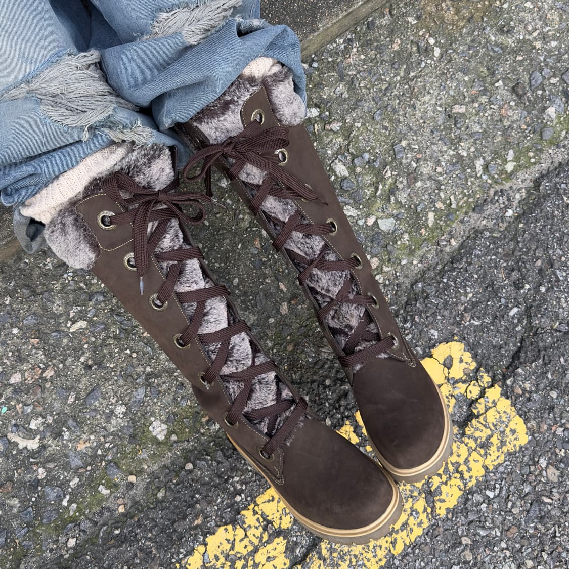 00s 레어 팀버랜드 롱 털 부츠 새상품 상품이미지9