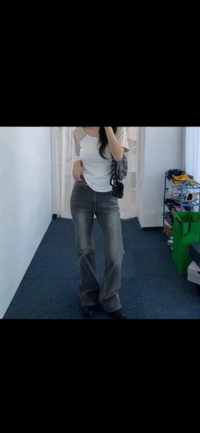 유데모닉 캣 워싱 부츠컷 팬츠 상품이미지3