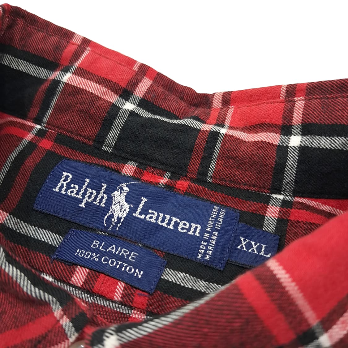 CL540 2XL 폴로 90s 클래식 타탄체크 버튼다운 레드 셔츠 남방 상품이미지3