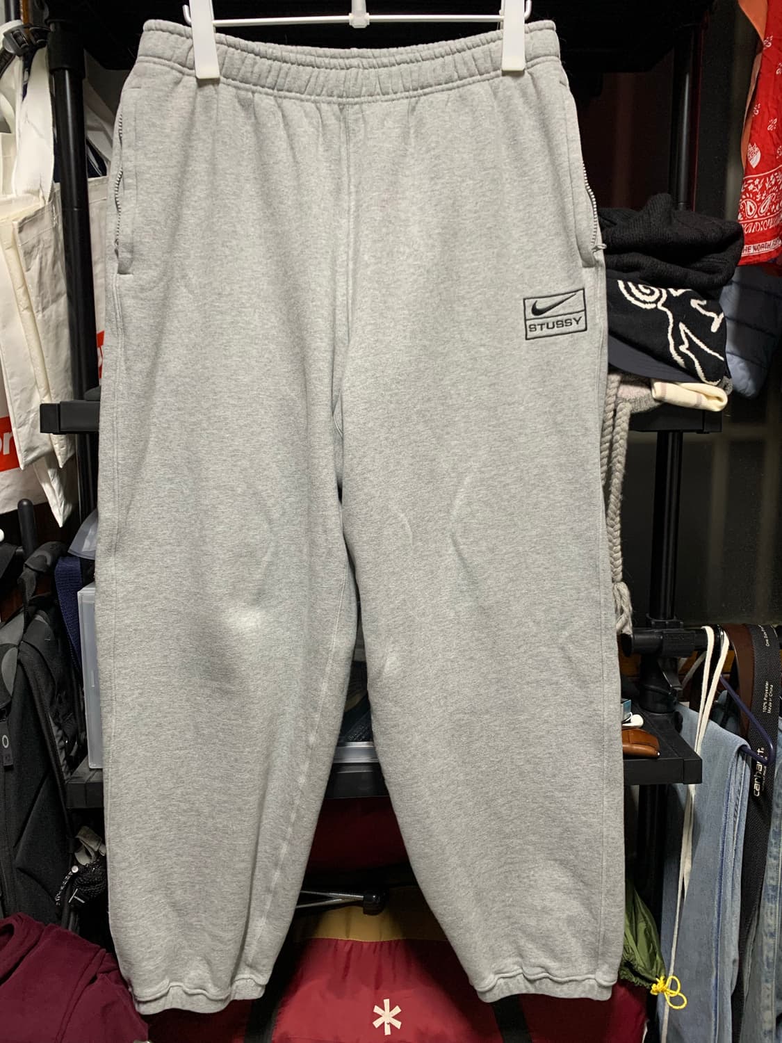 [L] 초판!) 나이키 x 스투시 NRG BR 플리스 팬츠 그레이 상품이미지2