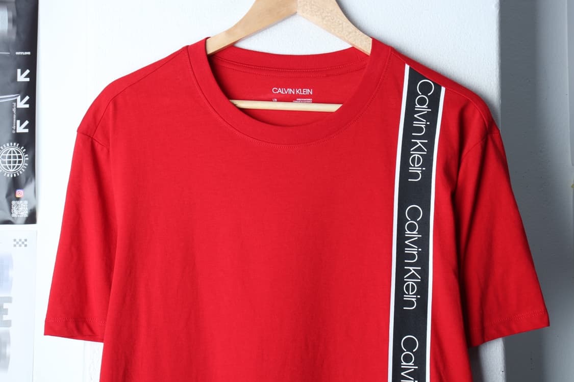 (L-XL) 캘빈클라인 반팔 티셔츠 오버핏 레드 올드스쿨-H30090 상품이미지3