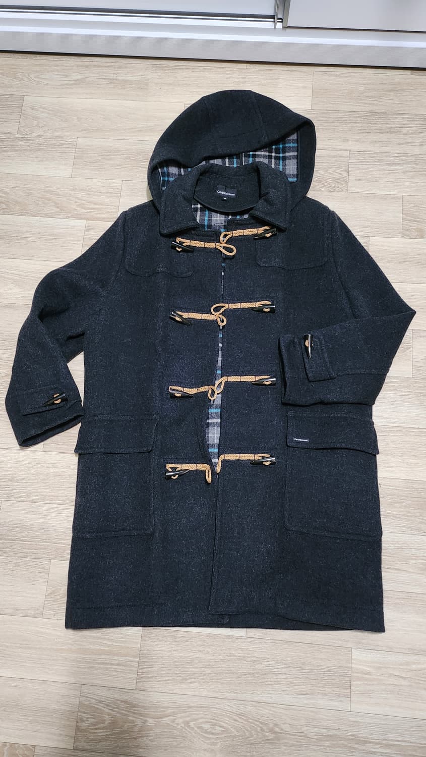 Calvin Klein 캘빈클라인 캐시미어 울 더플 코트 (캐시미어10% 상품이미지1