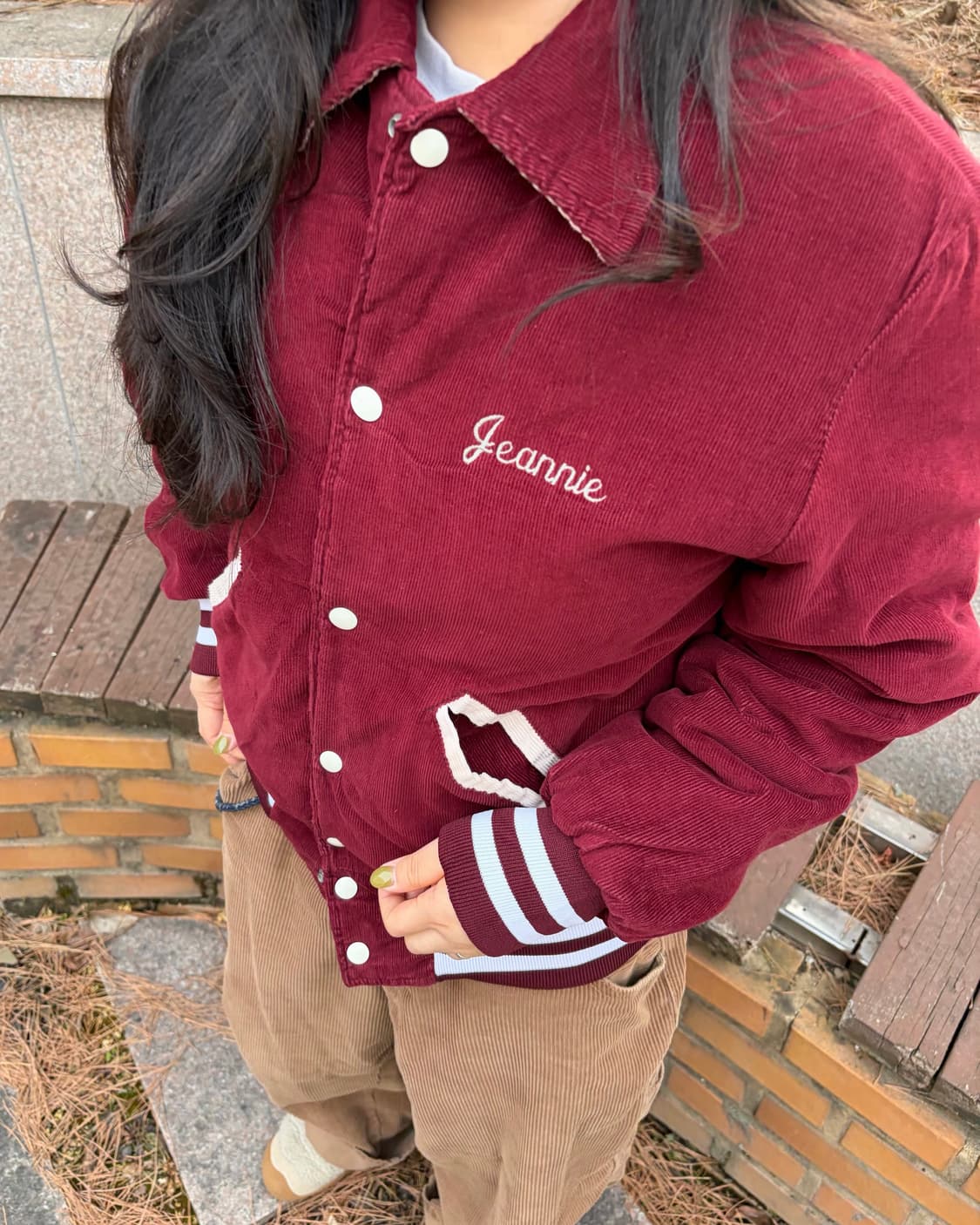 90s Holloway 할로웨이 코듀로이 바시티 자켓 (made USA) 상품이미지3