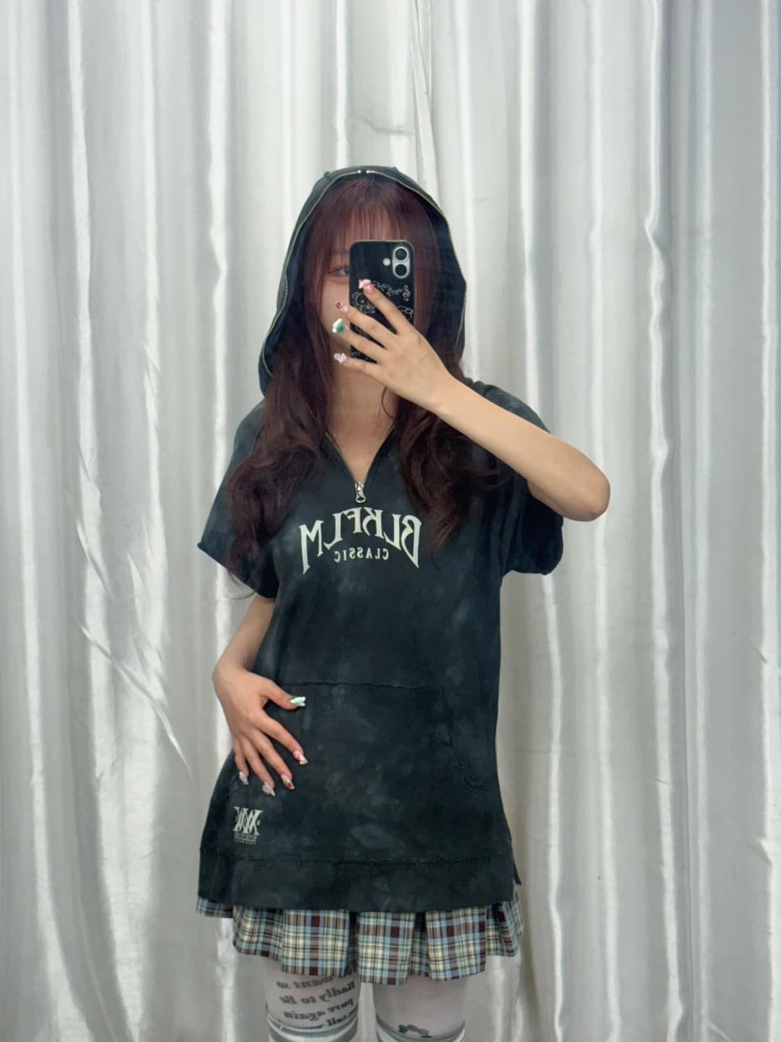 Tie-Dye Lettering Semi-Zipup Hood 상품이미지3