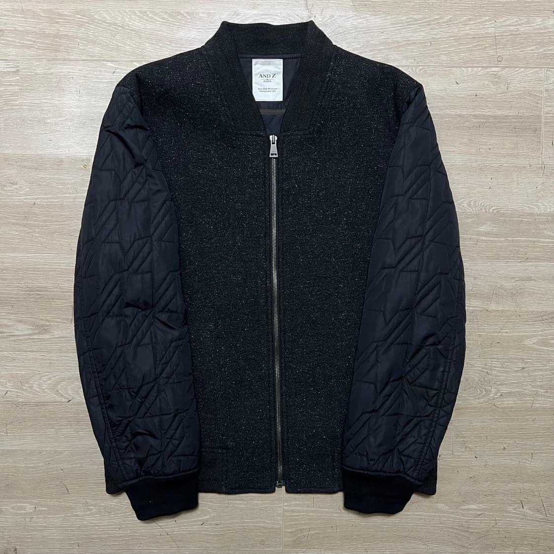 앤드지 지오지아 퀼팅 소매 배색 블루종 봄버자켓 [블랙] L/100 상품이미지1