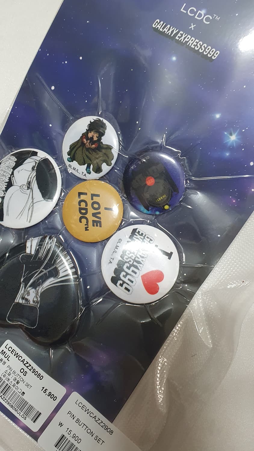 화이트 블랙 옐로우 LCDC 엘씨디씨티엠 은하철도999 핀 버튼세트  상품이미지7