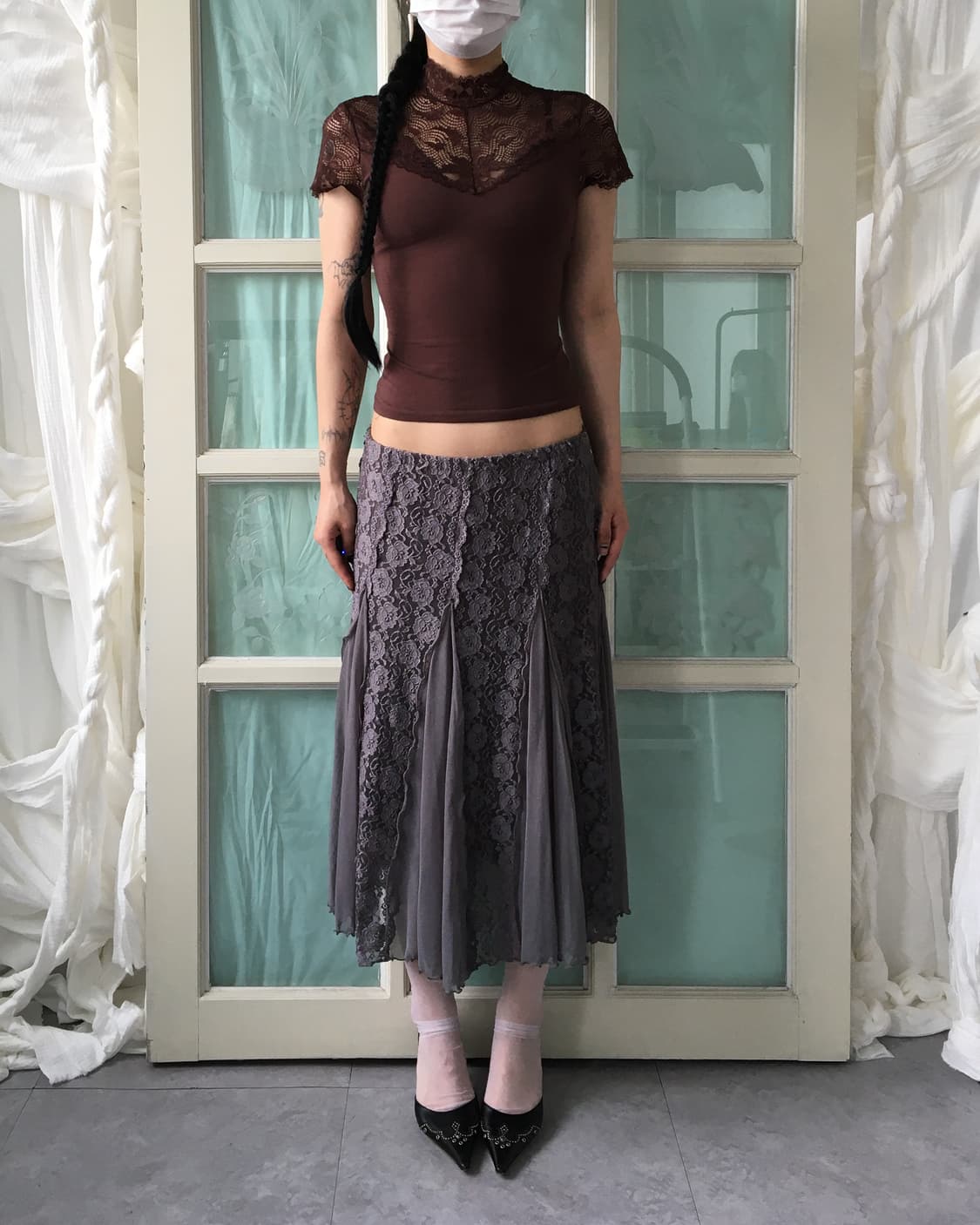Lace flare layer skirt 상품이미지7