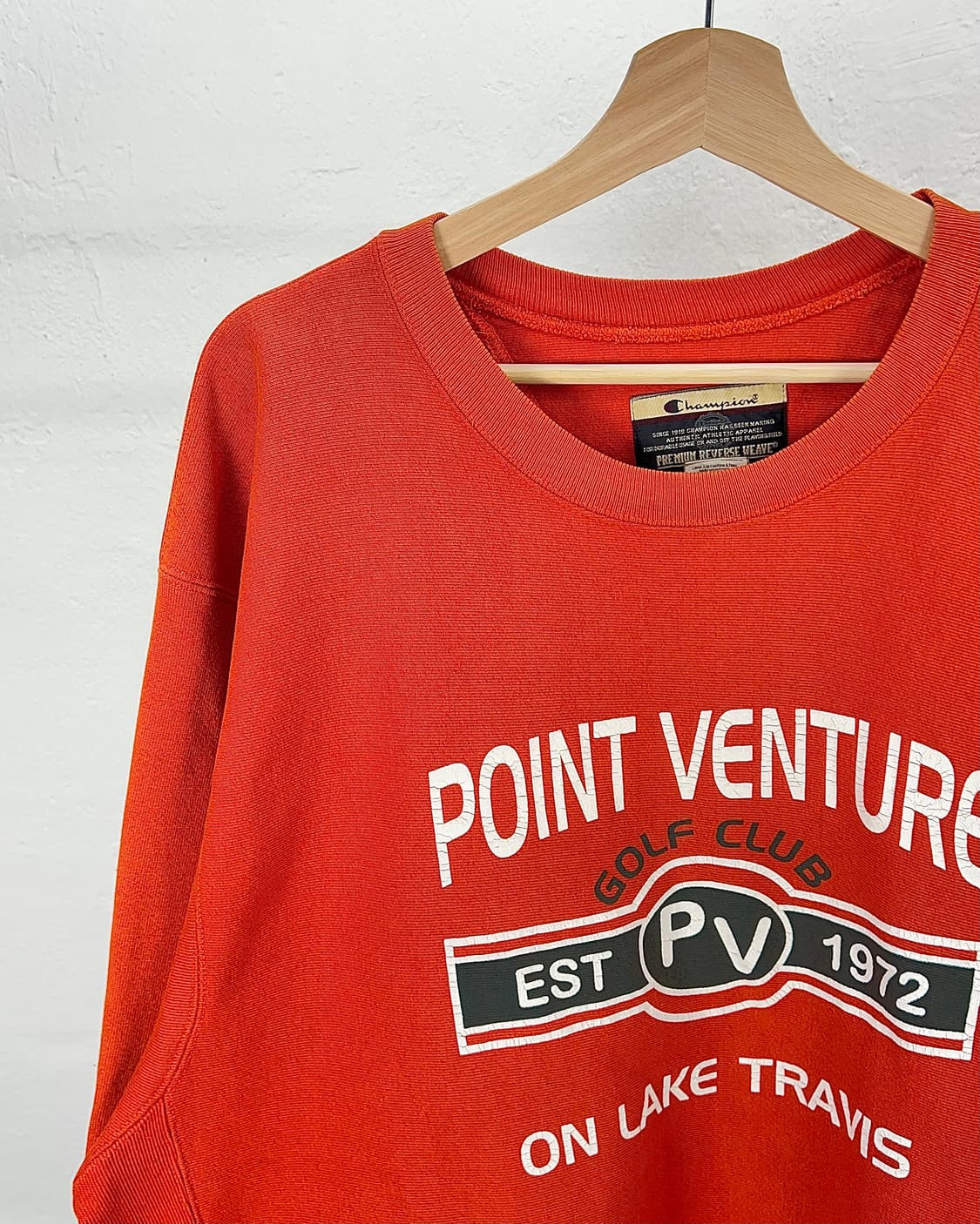 90s 챔피온 오렌지 레드 리버스 위브 스웨트 셔츠 상품이미지2