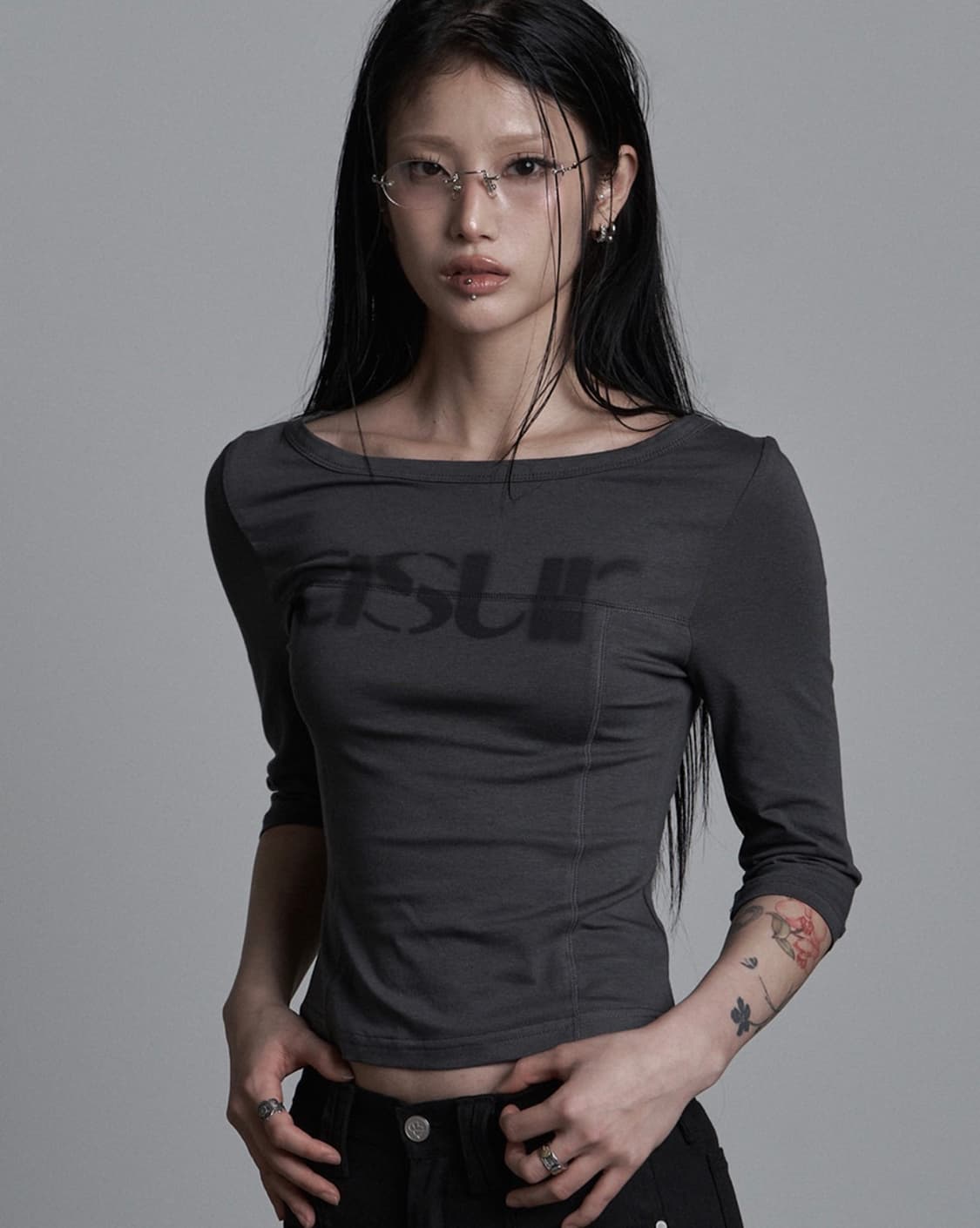 asur애즈유아 소잉 보트넥 7부티 상품이미지1