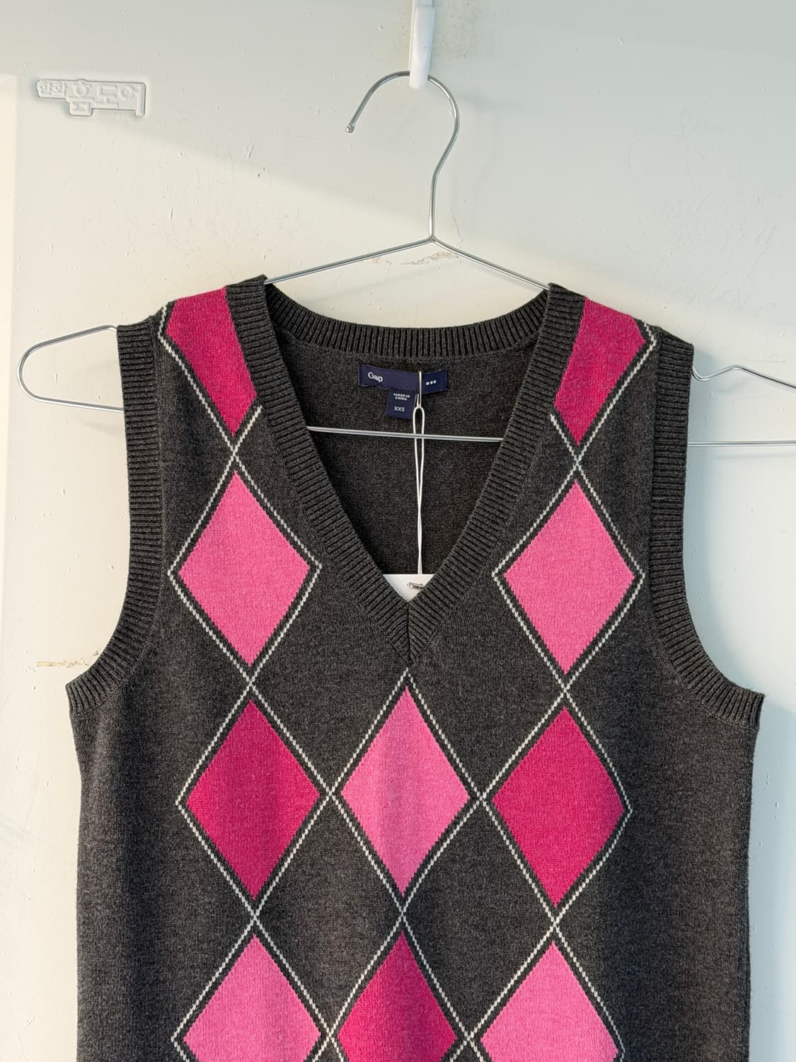 일본빈티지 갭 아가일 니트베스트 상품이미지2