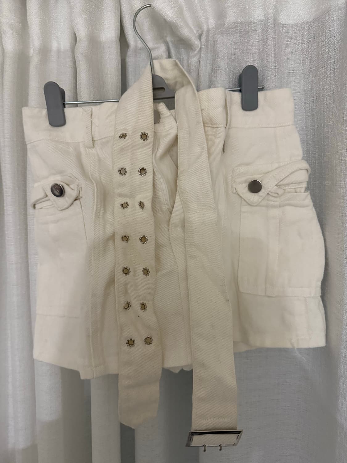 빈티지 청 화이트 치마 상품이미지1