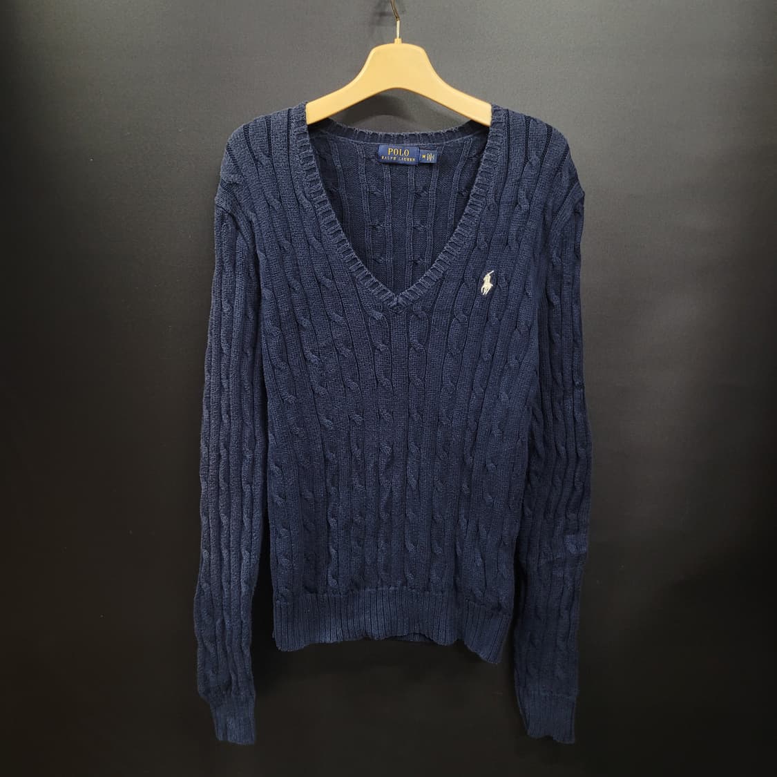 Ralph Lauren 랄프로렌 빈티지  자수로고 케이블 브이넥 니트  상품이미지7