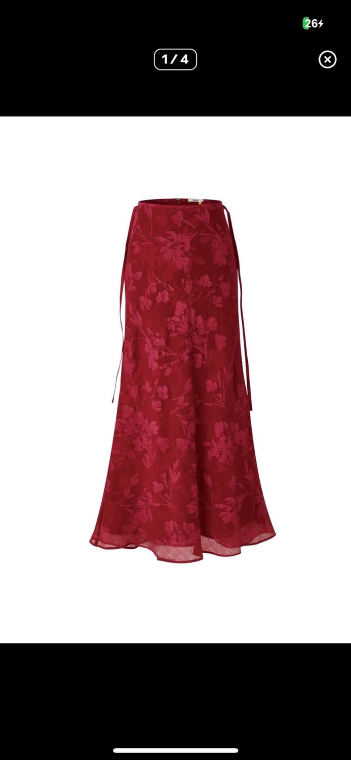 Teak Floral Bias Sheer Long Skirt Size 1 상품이미지1