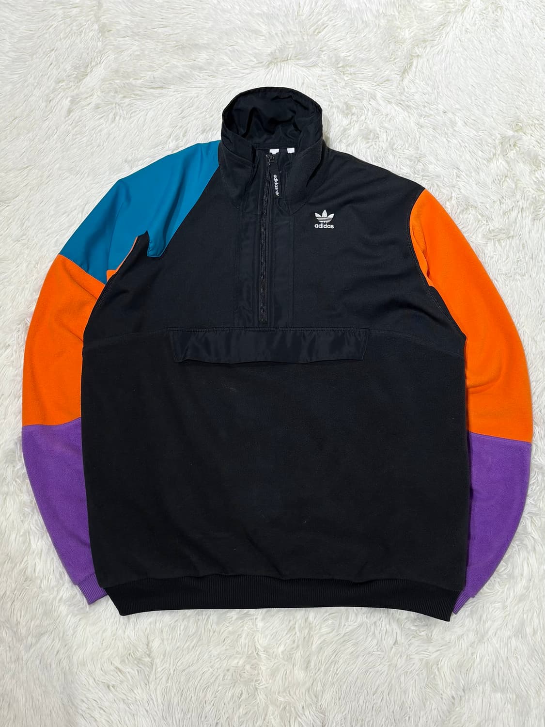 아디다스 배색 플리스 반집업 상품이미지4