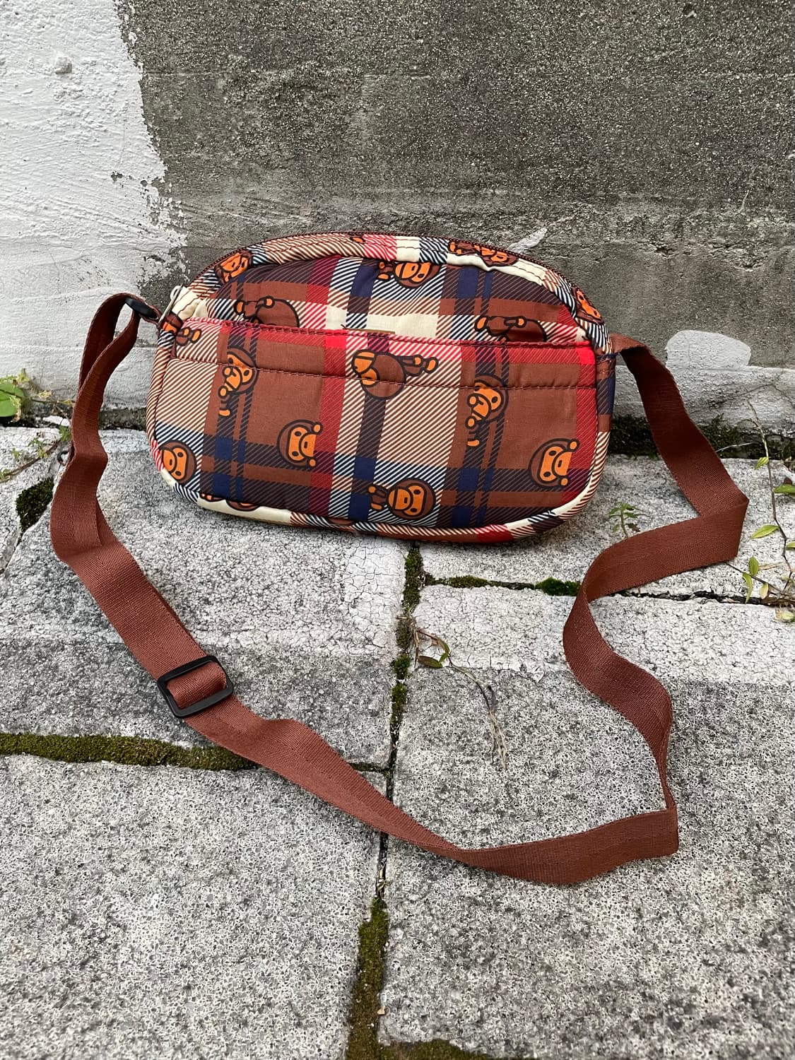 (빈티지)Bape 베이프 베이비 마일로 체크 숄더 크로스백 상품이미지1