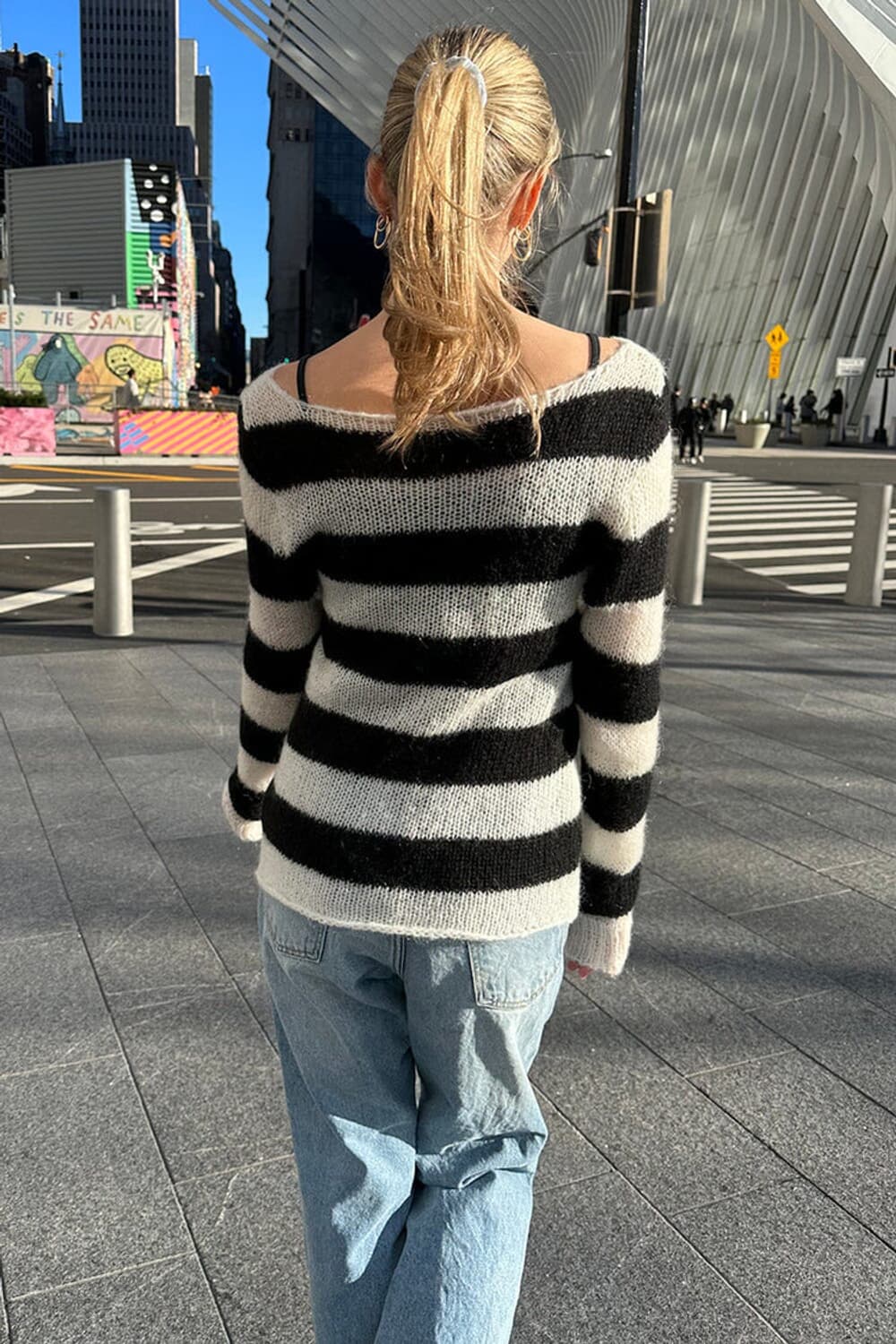 brandy melville 스트라이프 모헤어 스웨터 상품이미지2