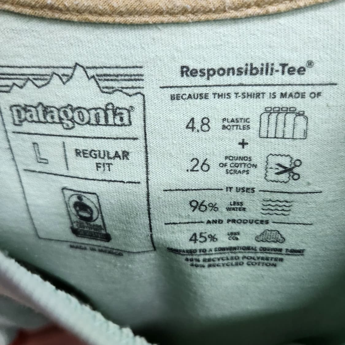 파타고니아 백 빅로고 반팔티 L(L~XL) 상품이미지5