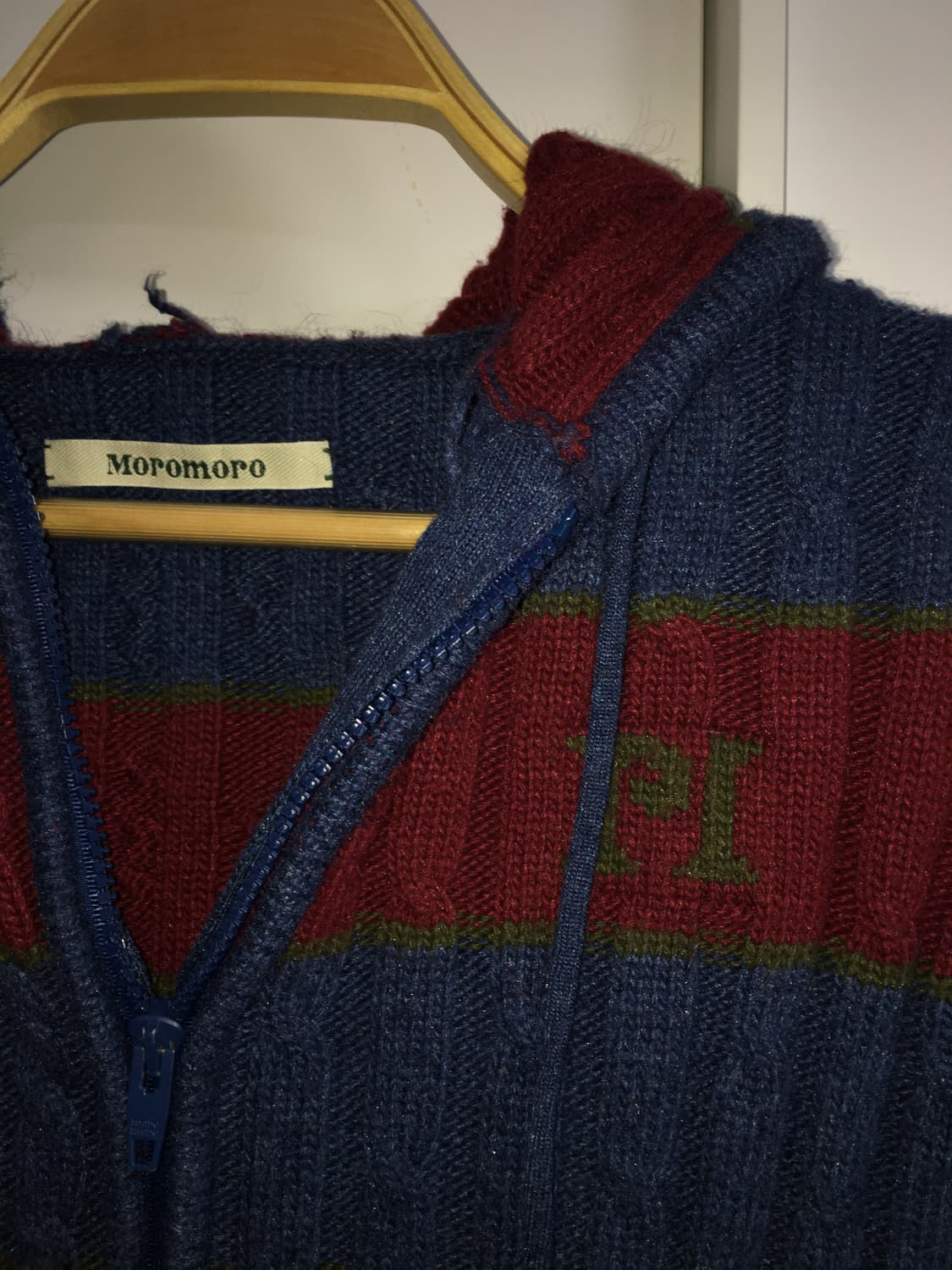 MOROMORO2 케이블 크롭 니트 후드집업  상품이미지6