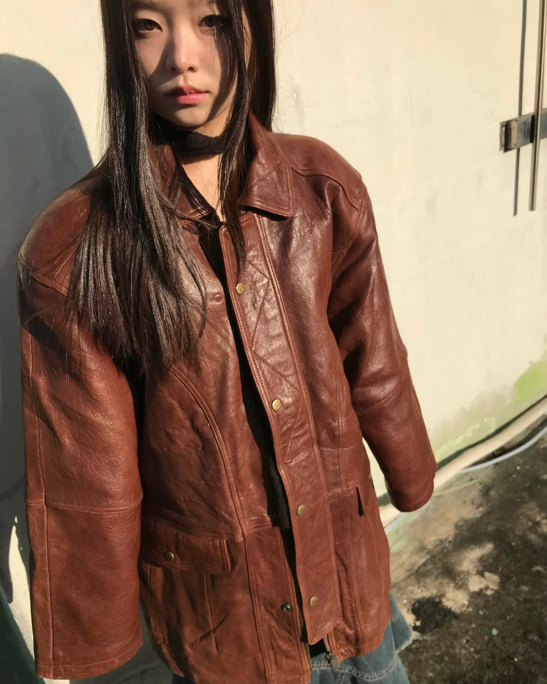 지아니 발렌티노 브라운 램스킨 레더 자켓  상품이미지3