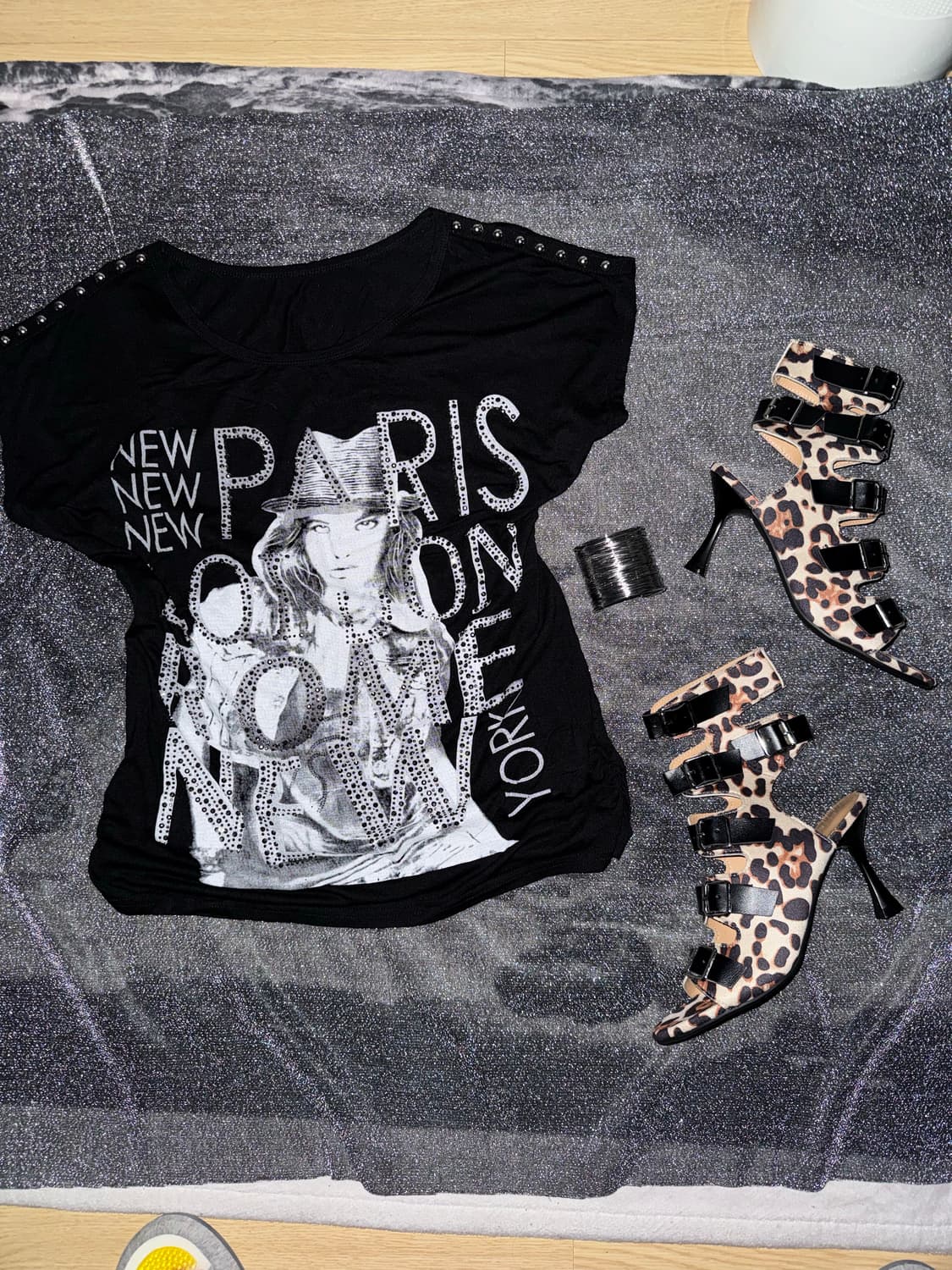 Punk black studded top 상품이미지1