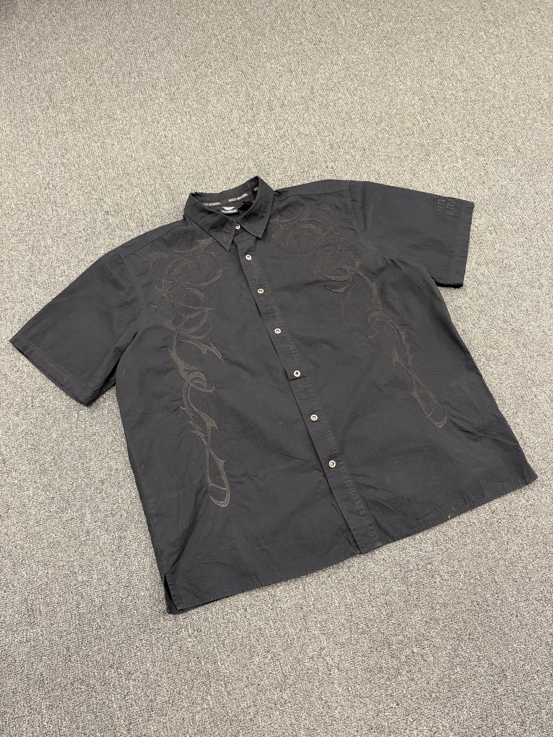 XL) 할리데이비슨 빈티지 자수 반팔 셔츠 상품이미지1