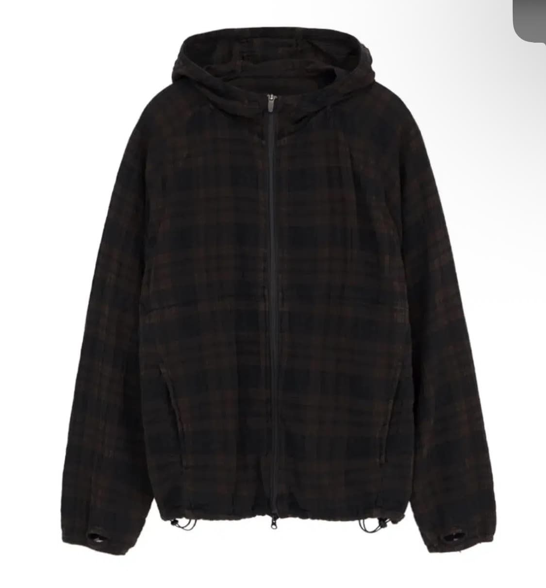 [4] 폴리테루 휴먼인덱스 체크후디파카 브라운 상품이미지1