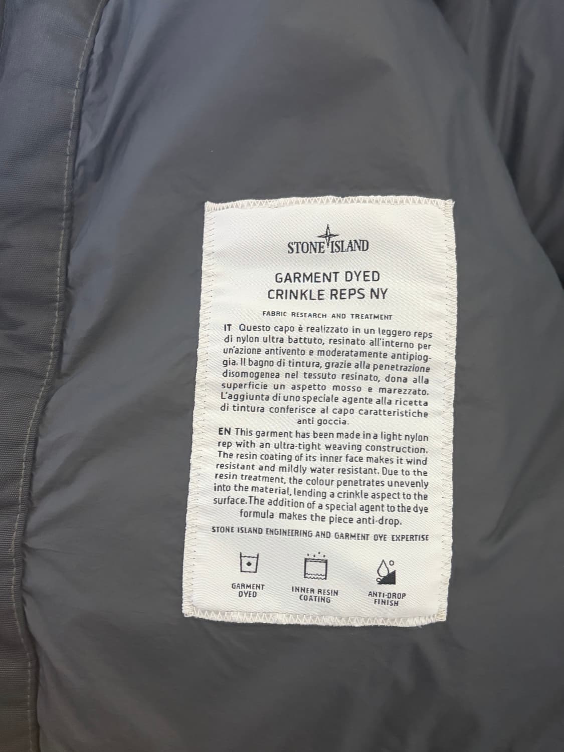 [M] 25FW 스톤아일랜드 크링클랩스 리드그레이 상품이미지5